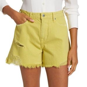JONATHAN SIMKHAI STANDARD Luca Ultra High-Rise Shorts Size 29 Lime Drop Yellow